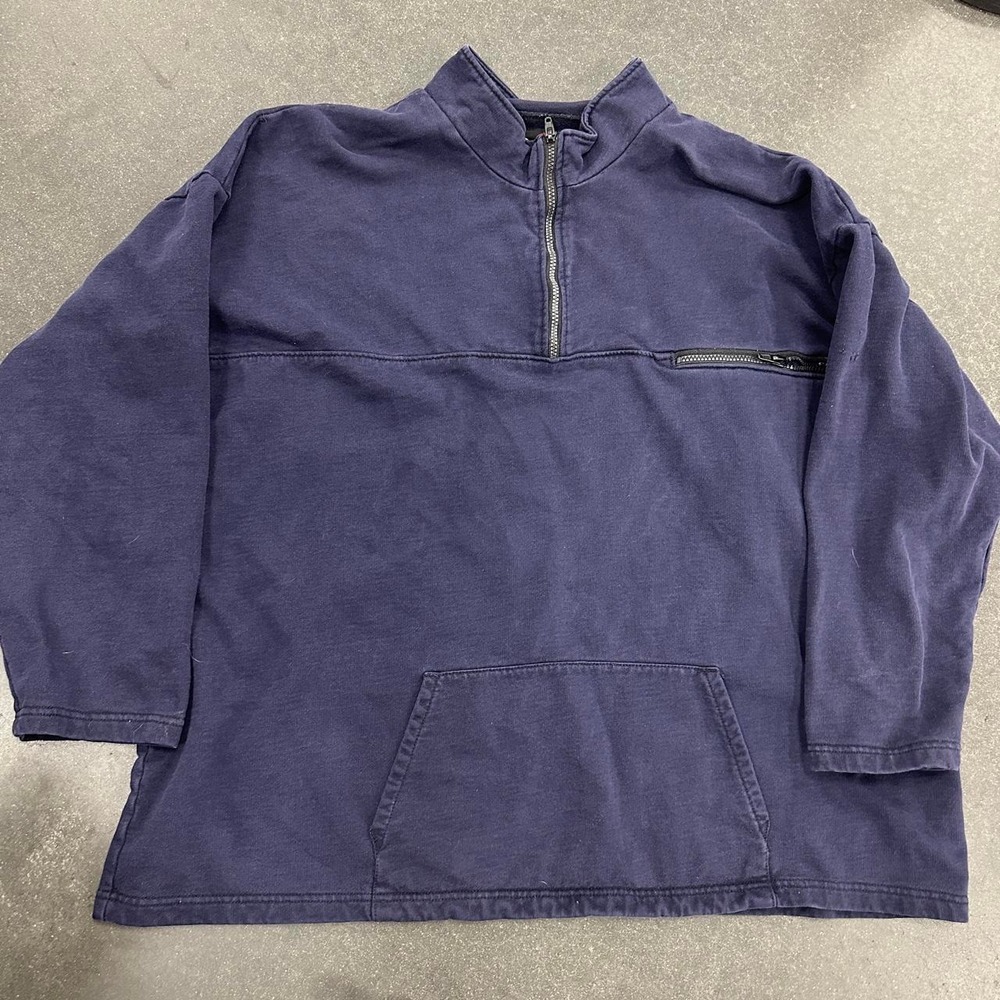 Bulwark Navy blue 1/4 zip Pullover sweatshirt Size 2XL